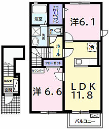 ラフィーネ 2LDKの間取図画像