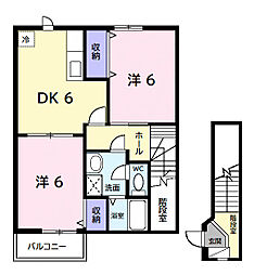 フォレスト・2 2DKの間取図画像