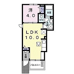 メゾンブリーゼA 1LDKの間取図画像