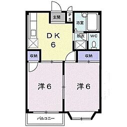 ガーデンシティハイツA 2DKの間取図画像