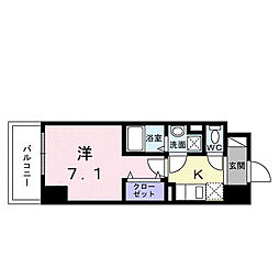 スアヴィス平塚八重咲 1Kの間取図画像