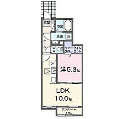 サンフレア 1LDKの間取図画像