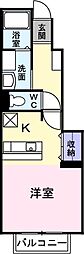 グランレーヴ1 1Kの間取図画像