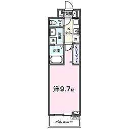 レジデンス 堤 1Kの間取図画像