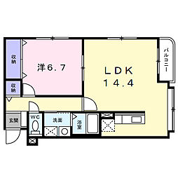 フレッシュリーヴス 3階1LDKの間取り