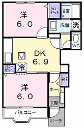 ベル・アンジュ 2DKの間取図画像
