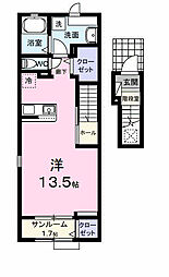 ファイアブルーム大森 2階ワンルームの間取り