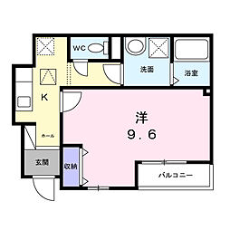 パルム・ドール 1Kの間取図画像