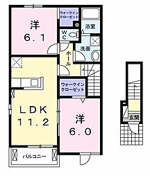 エテルノグラース 2LDKの間取図画像