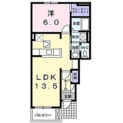 ナリッシュ3 1LDKの間取図画像
