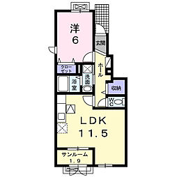 アルバ 1LDKの間取図画像