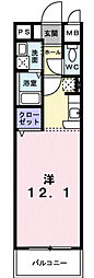 ポールスター ワンルームの間取図画像
