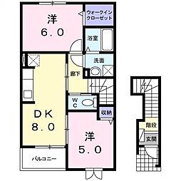 ステラリーヴァ3 2DKの間取図画像
