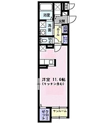 スリーエム ワンルームの間取図画像