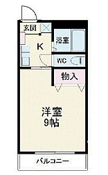 イーストマニ 1Kの間取図画像