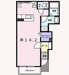 プリムヴェール ワンルームの間取図画像