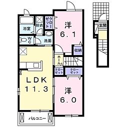 レスポワール1 2LDKの間取図画像