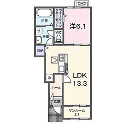リヒト　ファミリエ　II 1階1LDKの間取り