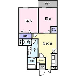 ラッフィナート2 2DKの間取図画像