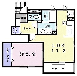 グランディール 1LDKの間取図画像