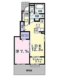 ヴィラ・オアシス 1LDKの間取図画像