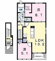 ウィステリアタウン4 2LDKの間取図画像