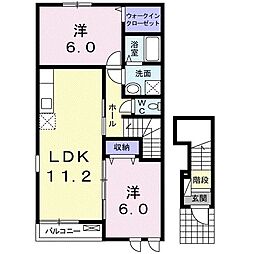 プレジュールB 2LDKの間取図画像