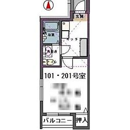フォレストハイツ北仙台 1階1Kの間取り