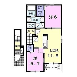ファインヴィラ3B 2LDKの間取図画像