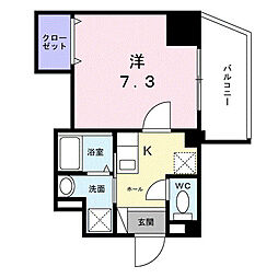 シャラ サーブール 1Kの間取図画像