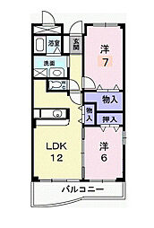 月曜館 2LDKの間取図画像