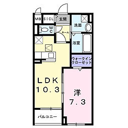 アストラル　ノーブル 1階1LDKの間取り