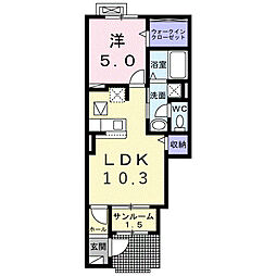 T`sハウス III 1LDKの間取図画像