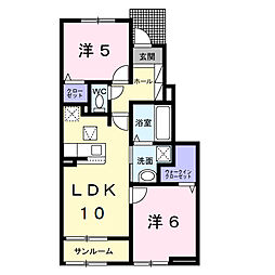 ニコリヴII 2LDKの間取図画像