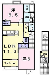 クンパーンII 2階2LDKの間取り