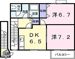 ソレイユガーデン 2DKの間取図画像