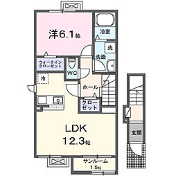 ル　シエル 2階1LDKの間取り