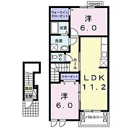 フェデールB 2LDKの間取図画像