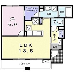 シャルムコート2 1LDKの間取図画像