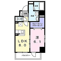 サニーレジデンス吉野II 1LDKの間取図画像