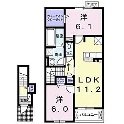 スクルド 2LDKの間取図画像