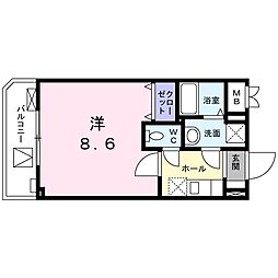 フォーシーズン西が丘 304 3階1Kの間取り