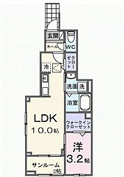 ヒカルサ西大宮 1LDKの間取図画像
