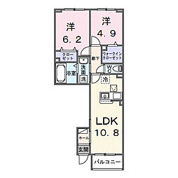 ベル ソーレ メゾン 2LDKの間取図画像