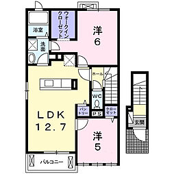 メゾン・ドゥ・アヴェニール1 2LDKの間取図画像