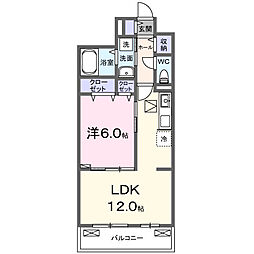 アルールII 1LDKの間取図画像
