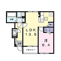 サンライトテラスK・S 1LDKの間取図画像