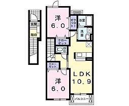 リベラルK1 2LDKの間取図画像