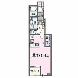 エターナル ヴィレッジII ワンルームの間取図画像