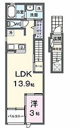 エターナル ヴィレッジIII 1LDKの間取図画像